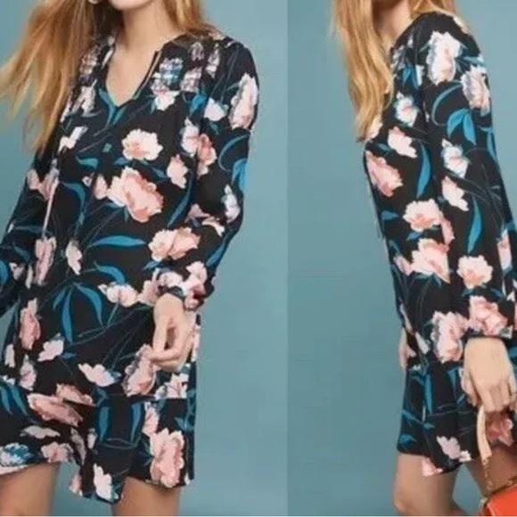 Maeve by Anthropologie Ragonda Tunic Dress with Rich Floral Pattern - Picture 2 of 13